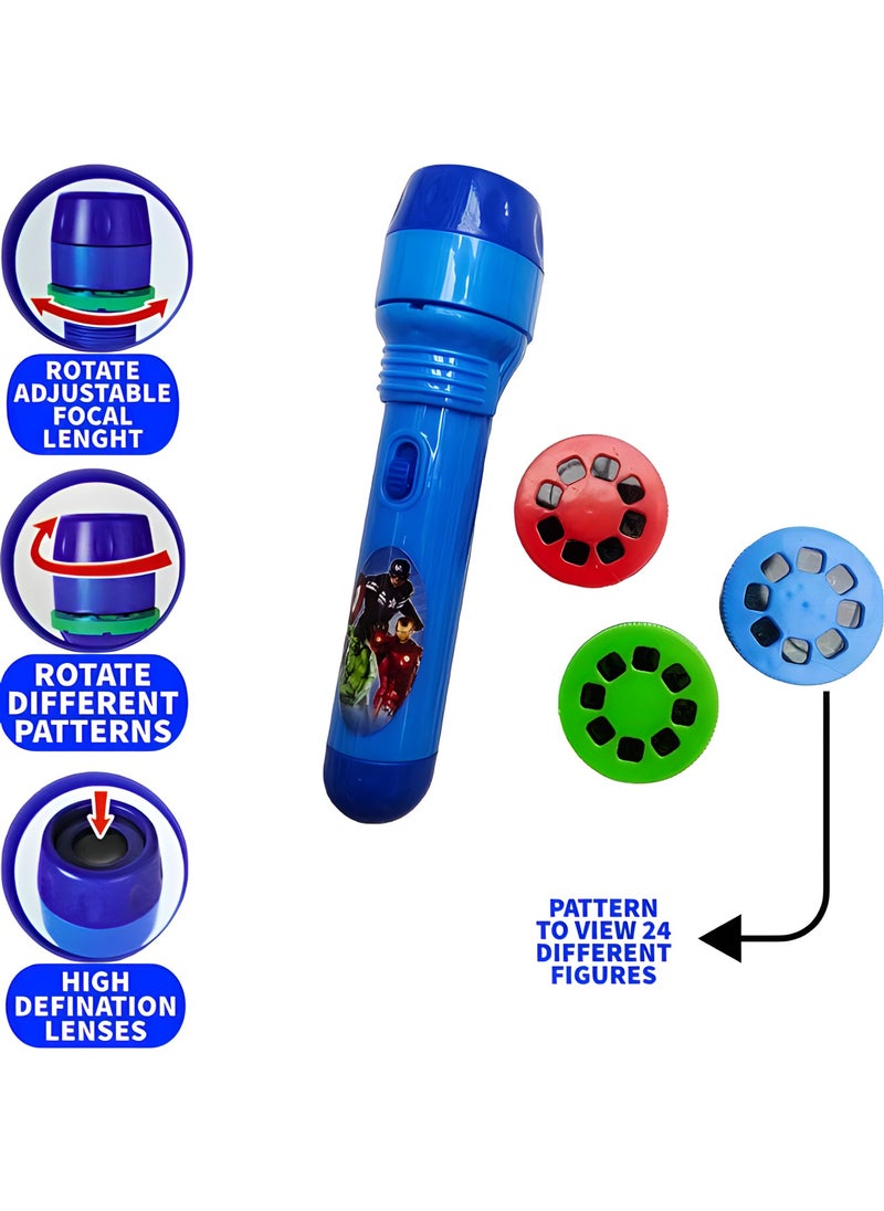 Kids Learning Projector Torch Toy, Projection Flashlight Toy To View 24 Amazing Action Figures,Educational Learning Toy For Kids