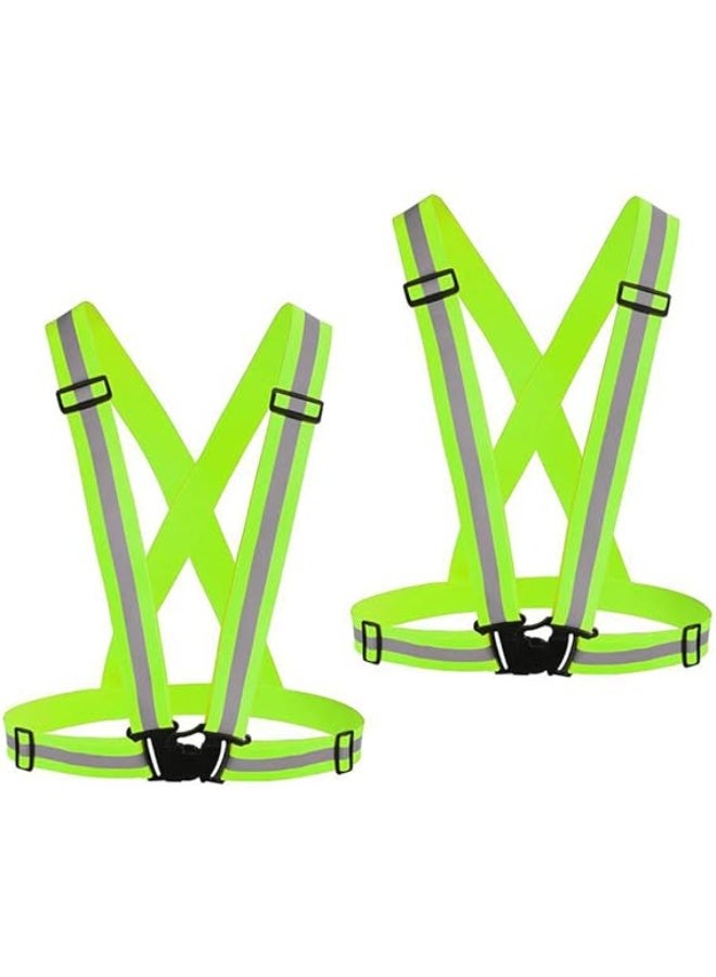 VKL Reflective Vest Running Gear 2Pack, High Visibility Adjustable Safety Ves for Night Cycling,Hiking, Jogging,Dog Walking - Image 1