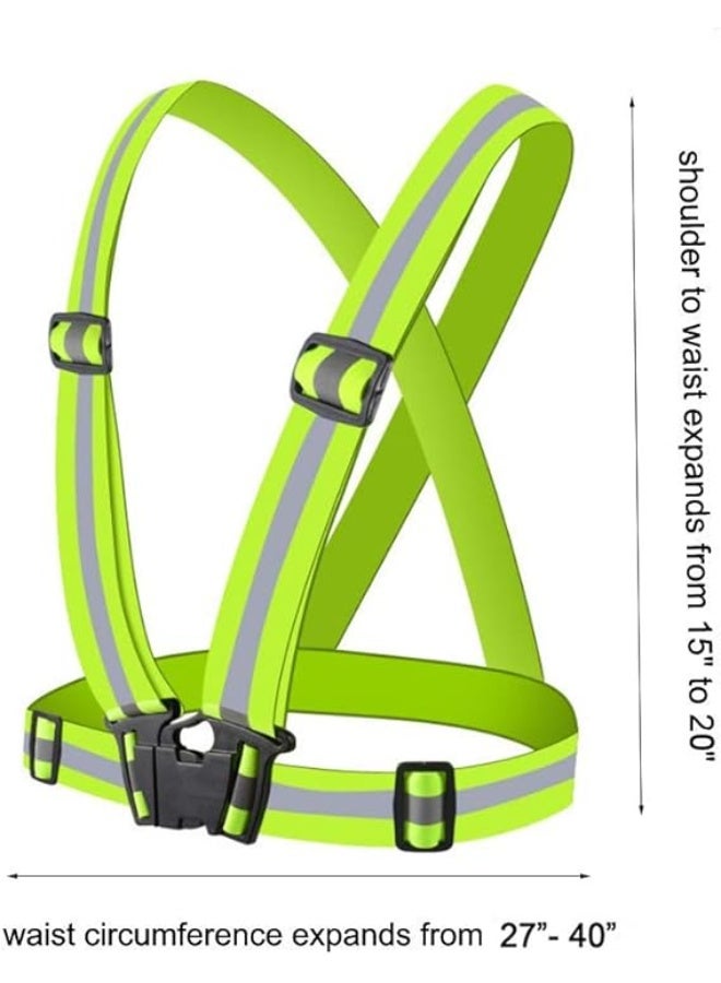 VKL Reflective Vest Running Gear 2Pack, High Visibility Adjustable Safety Ves for Night Cycling,Hiking, Jogging,Dog Walking - Image 3