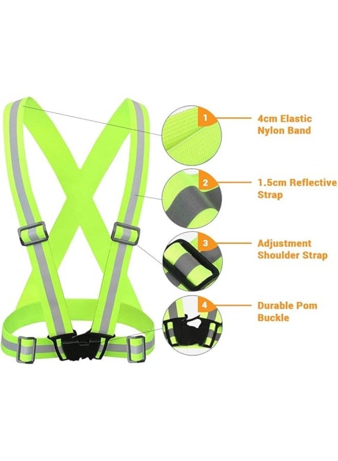VKL Reflective Vest Running Gear 2Pack, High Visibility Adjustable Safety Ves for Night Cycling,Hiking, Jogging,Dog Walking - Image 2