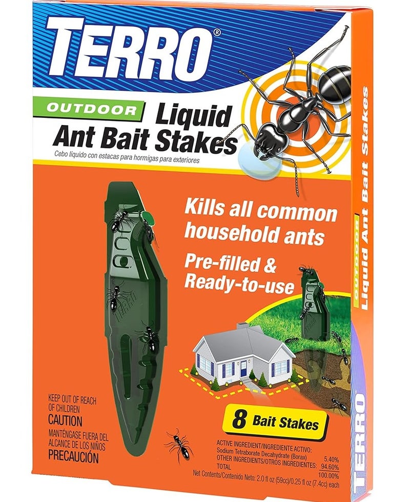 طُعم نمل سائل خارجي عدد 8 قطع جاهز للاستخدام ومعبأ مسبقًا، قاتل فعّال للنمل، مناسب للاستخدام في الحديقة والفناء ومحيط المنزل، يوفر حلاً سريعًا وعمليًا لمكافحة الحشرات. - Image 1