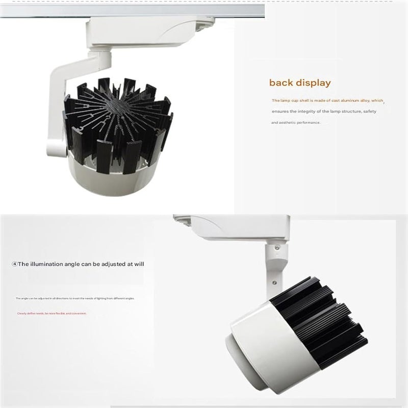 LED Track Light, Clothing Store Spotlight, Background Wall, Showroom SpotlightS, Surface-Mounted COB Track Lighting, 20W, 30W, 35W(35w,Warm White) - Image 4