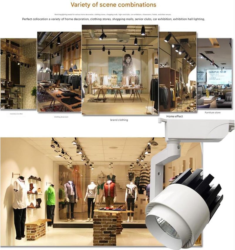 LED Track Light, Clothing Store Spotlight, Background Wall, Showroom SpotlightS, Surface-Mounted COB Track Lighting, 20W, 30W, 35W(35w,Warm White) - Image 5