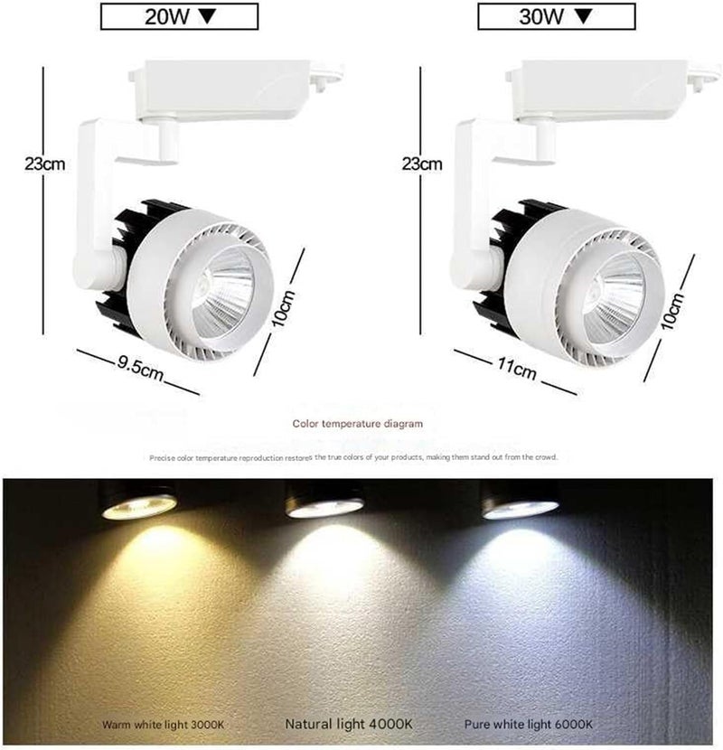 LED Track Light, Clothing Store Spotlight, Background Wall, Showroom SpotlightS, Surface-Mounted COB Track Lighting, 20W, 30W, 35W(35w,Warm White) - Image 2