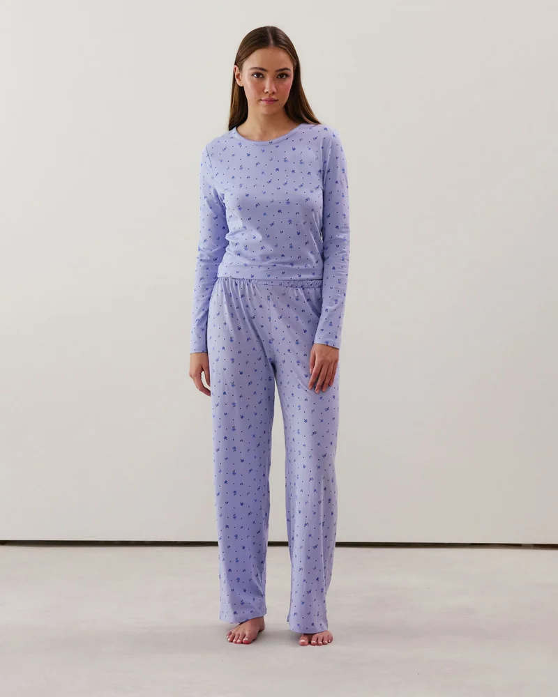 UNDIZ Straight leg jersey trousers - sky blue