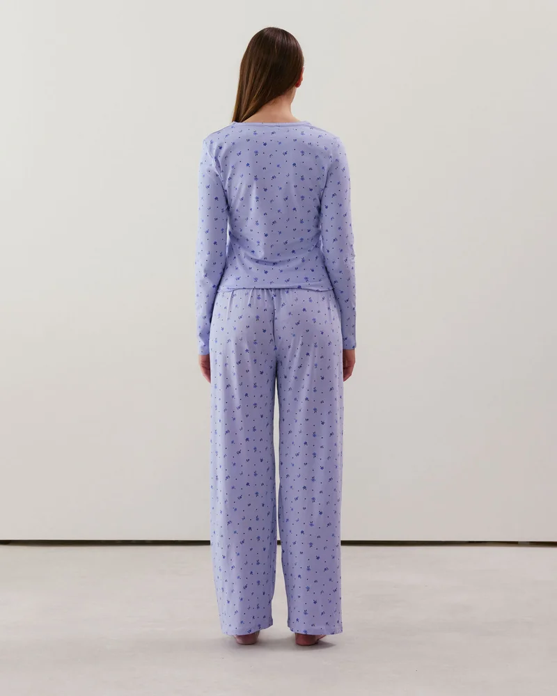 UNDIZ Straight leg jersey trousers - sky blue