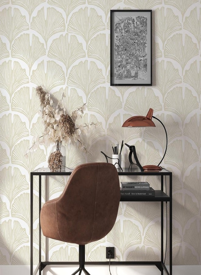 Tempaper x Novogratz Waverly White Feather Palm Removable Peel and Stick Wallpaper, 20.5 in X 16.5 ft, Made in The USA - Image 5
