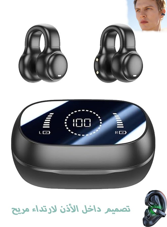 Quantum Wireless Headphones, Open Ear Headphones Wireless Bluetooth 5.4, Small IPX6 Waterproof Mini Open Ear Headsets for Running Cycling Workout (Black) - Image 1