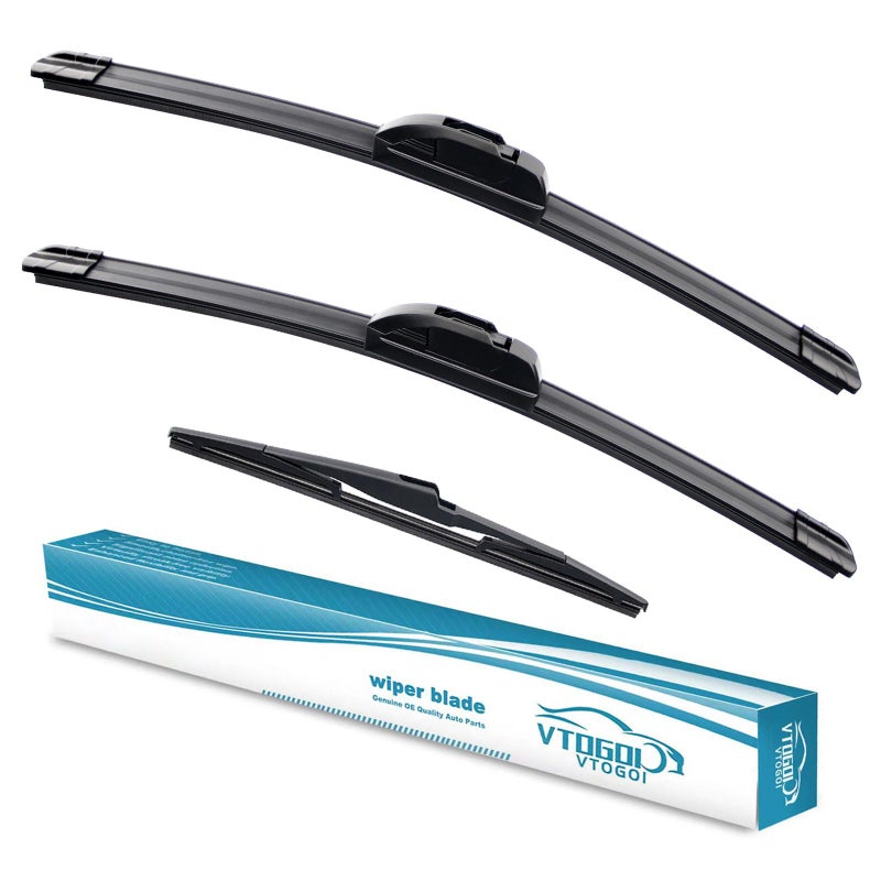 VTOGOI Original Factory Quality windshield wiper blades front and rear set Replacement for Hyundai Santa Fe XL 2019 Kia Sportage 2017-2022- 26"+16"+11" (Pack of 3)