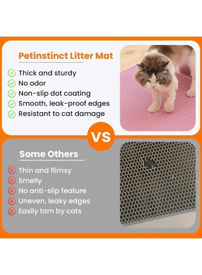 Neox Cat Litter Tray Mat for Cats, Honeycomb Double Layer Design, Urine and Waterproof Material, Abrasion-Resistance, Non-Toxic Material,Cat Litter Tray Mat 60 x 40 cm - Image 2