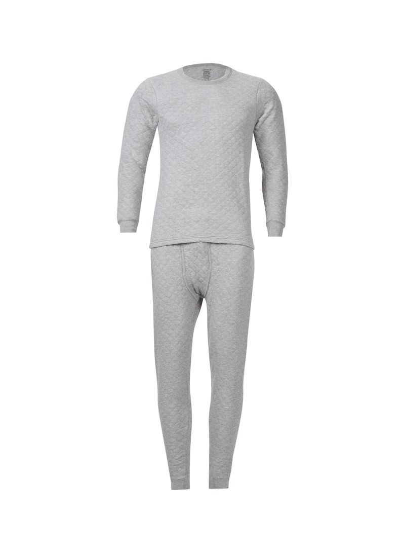 John Gladstone Men's Cotton Triple Knit Thermal Set  (Grey) - Image 1