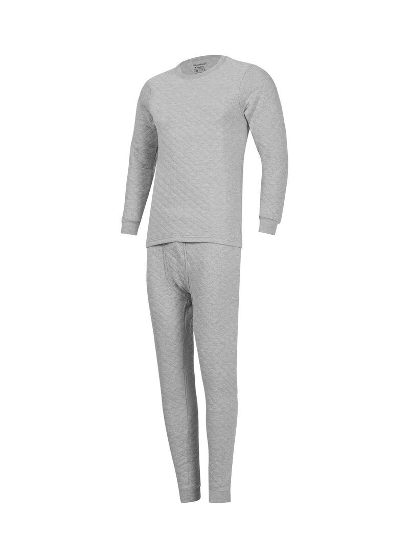 John Gladstone Men's Cotton Triple Knit Thermal Set  (Grey) - Image 2
