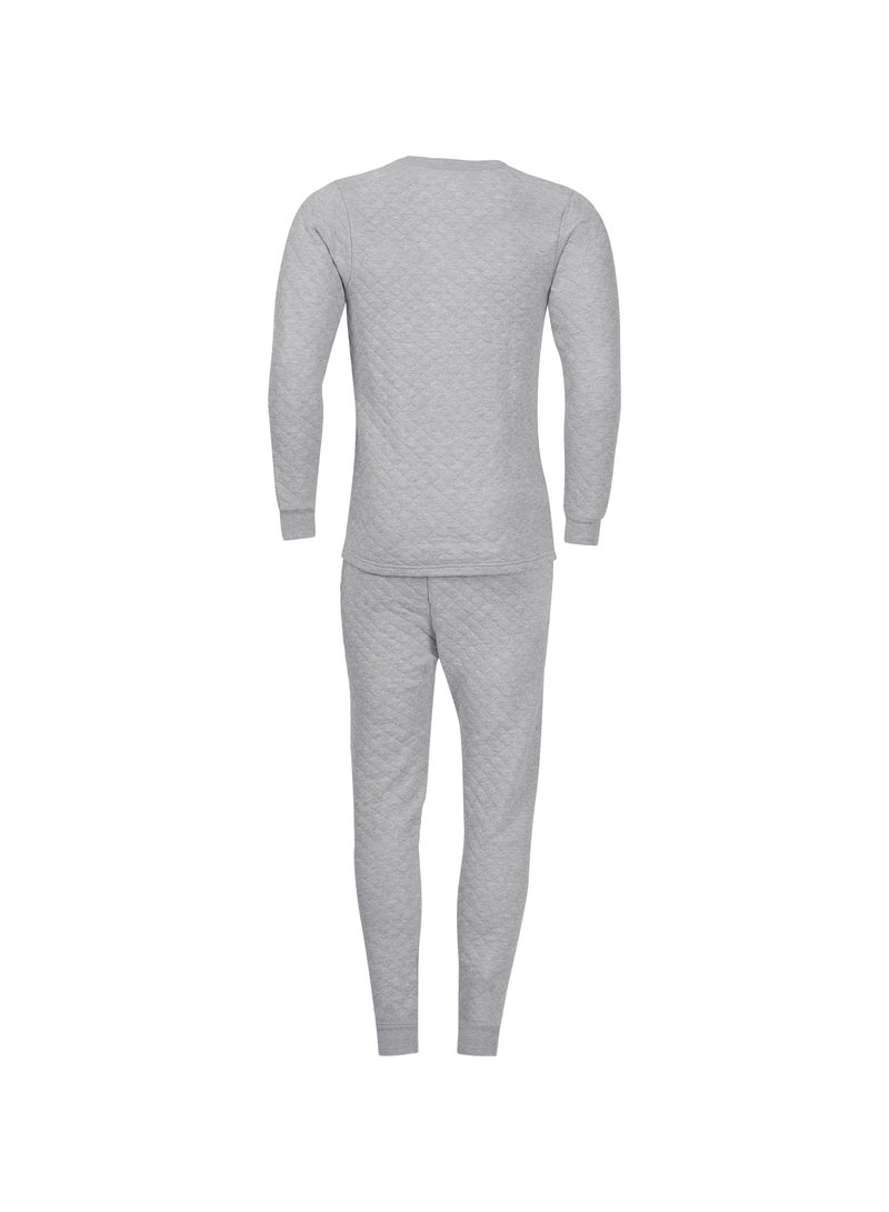 John Gladstone Men's Cotton Triple Knit Thermal Set  (Grey) - Image 3