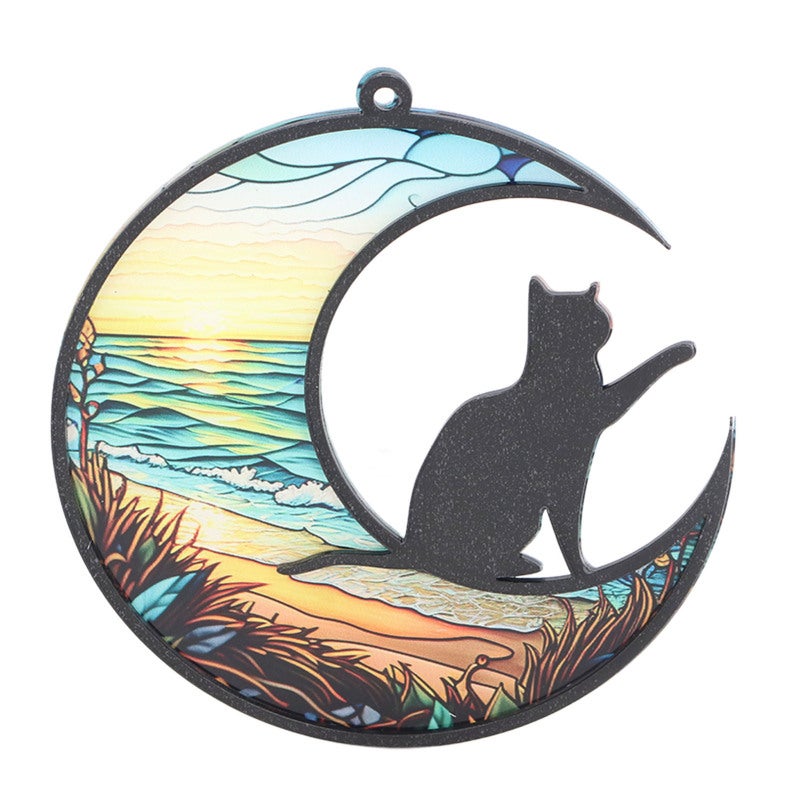Cat Memorial Suncatcher: Handcrafted Acrylic Stained Glass Window Hanging - Meaningful Memorial Ornament for Pet Loss Keepsake, Thoughtful Gift for Grieving Cat Owners

Wait, let me adjust to fit stri - Image 3