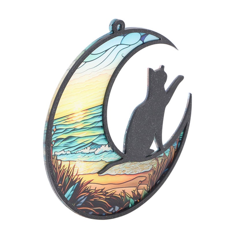 Cat Memorial Suncatcher: Handcrafted Acrylic Stained Glass Window Hanging - Meaningful Memorial Ornament for Pet Loss Keepsake, Thoughtful Gift for Grieving Cat Owners

Wait, let me adjust to fit stri - Image 5