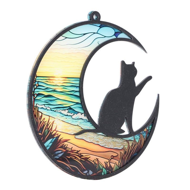 Cat Memorial Suncatcher: Handcrafted Acrylic Stained Glass Window Hanging - Meaningful Memorial Ornament for Pet Loss Keepsake, Thoughtful Gift for Grieving Cat Owners

Wait, let me adjust to fit stri - Image 2