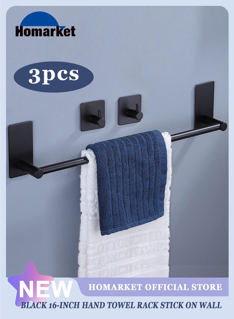 HomarKet Towel Rack Set with 2 Hook 304 Stainless Steel Wall Mounted Holder No drilling Bathroom Cleaning Tools Holder Kitchen Hardware Set - Image 1