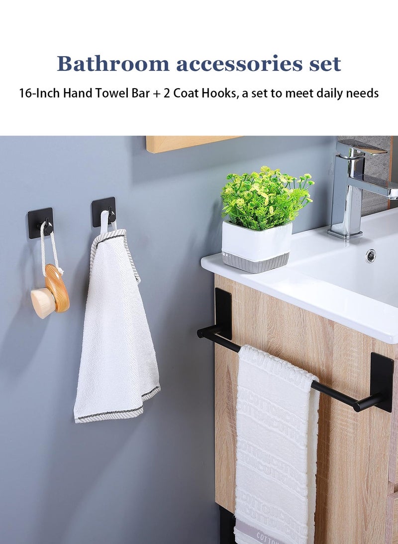 HomarKet Towel Rack Set with 2 Hook 304 Stainless Steel Wall Mounted Holder No drilling Bathroom Cleaning Tools Holder Kitchen Hardware Set - Image 3