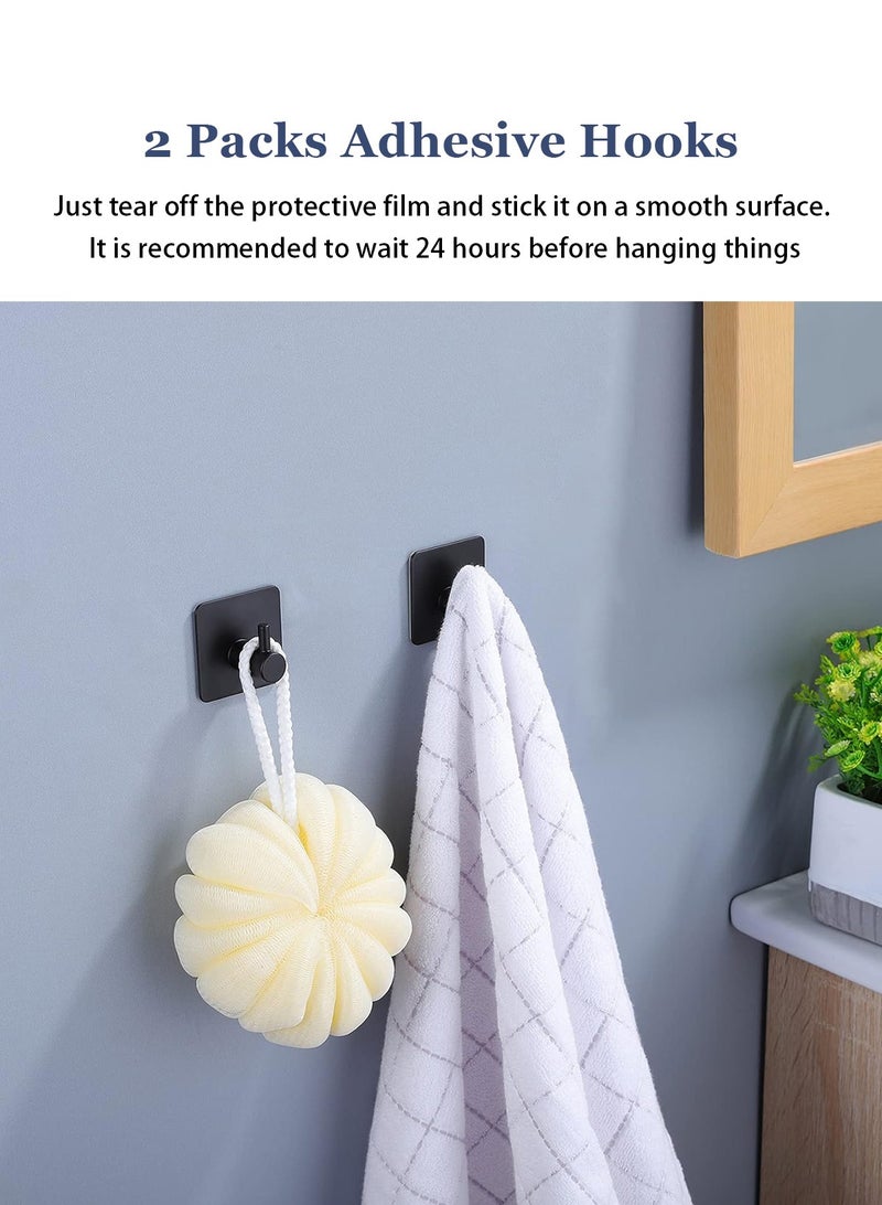 HomarKet Towel Rack Set with 2 Hook 304 Stainless Steel Wall Mounted Holder No drilling Bathroom Cleaning Tools Holder Kitchen Hardware Set - Image 4