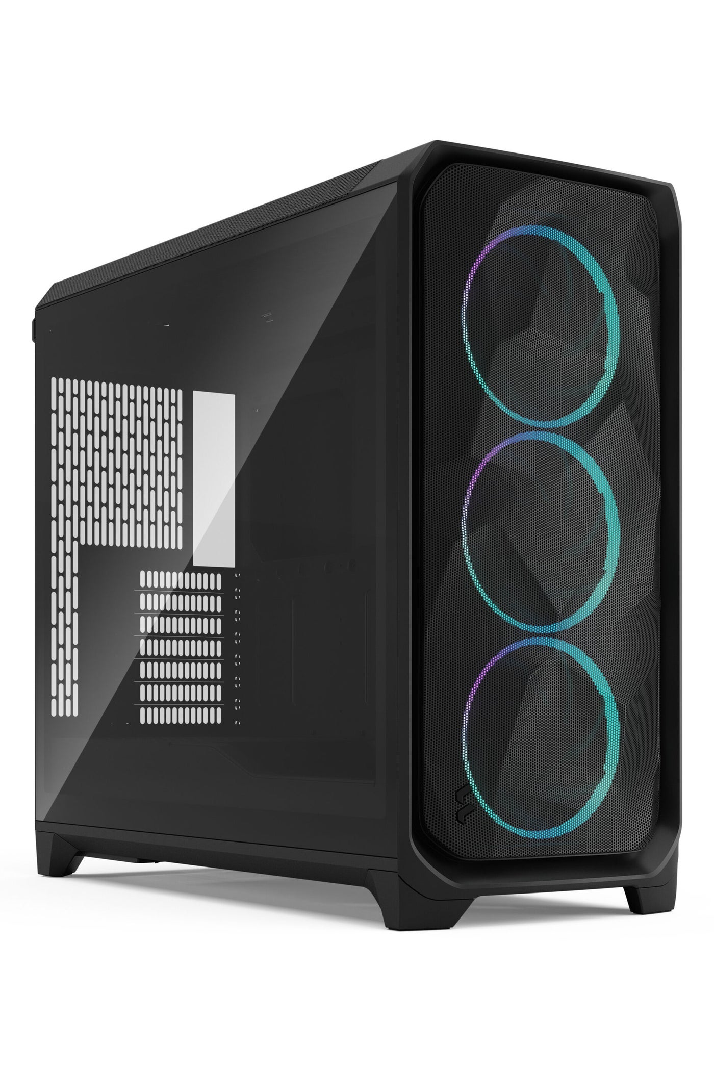 Meshify 3 XL Full Tower PC Case, Black with Light Tint Tempered Glass Side Panel, Includes 3x Momentum 14 RGB Fans, Standard RGB Control, USB-C 3.2 Gen 2 Front I/O, Tool-Free Panels, Mesh Front for High Airflow, Advanced Cable Management, RGB TG Light Tint Black | FD-C-MES3X-04