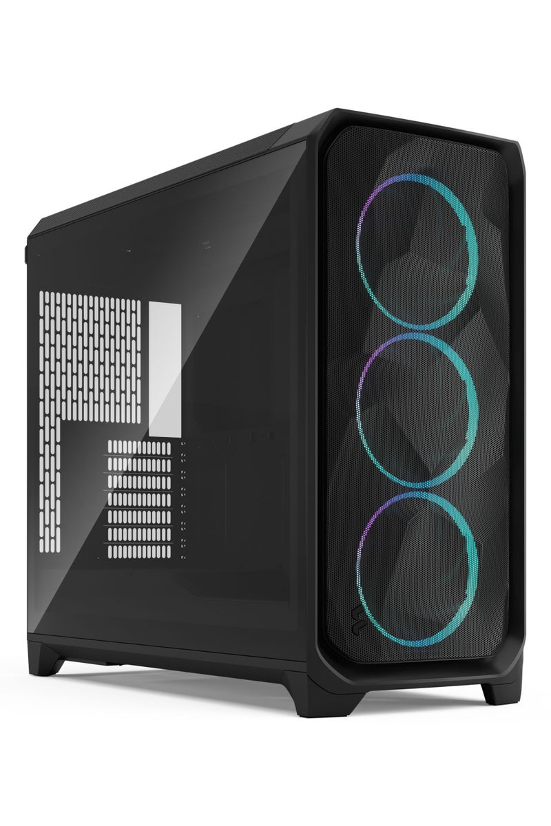 Fractal Design Meshify 3 XL Full Tower PC Case, Black with Light Tint Tempered Glass Side Panel, Includes 3x Momentum 14 RGB Fans, Standard RGB Control, USB-C 3.2 Gen 2 Front I/O, Tool-Free Panels, Mesh Front for High Airflow, Advanced Cable Management, RGB TG Light Tint Black | FD-C-MES3X-04 - Image 1