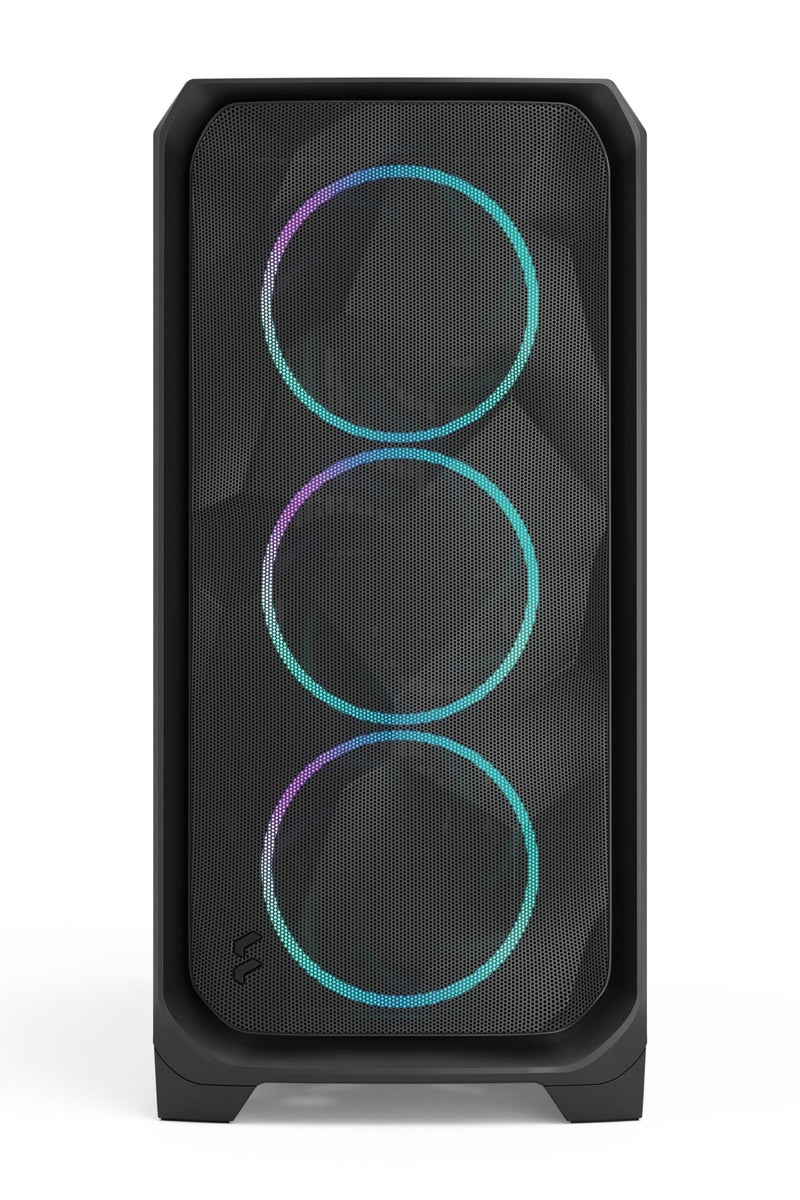 Fractal Design Meshify 3 XL Full Tower PC Case, Black with Light Tint Tempered Glass Side Panel, Includes 3x Momentum 14 RGB Fans, Standard RGB Control, USB-C 3.2 Gen 2 Front I/O, Tool-Free Panels, Mesh Front for High Airflow, Advanced Cable Management, RGB TG Light Tint Black | FD-C-MES3X-04 - Image 2