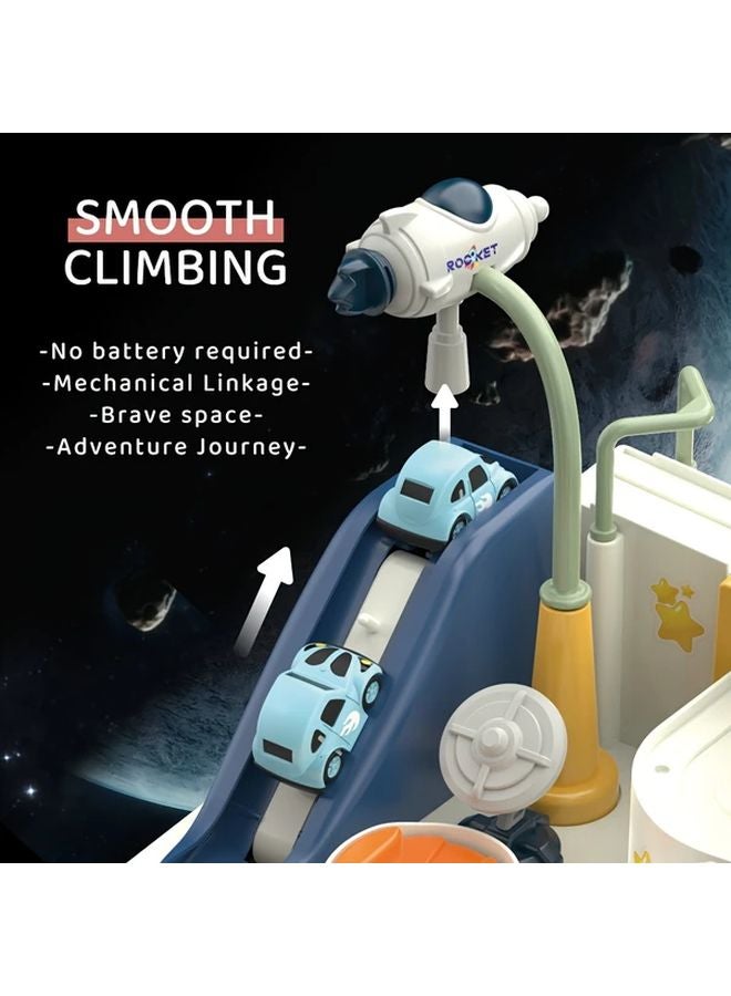 White Space Adventure Track City Rescue Toy 4 Random Mini Cars Educational Puzzle Fine Motor Skills Parent Child Interactive - Image 4