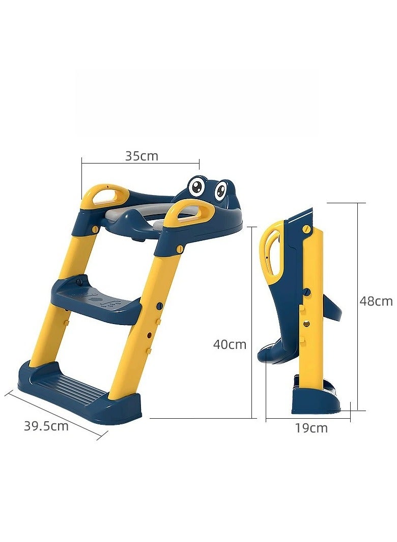 Potty Training Seat, Upgrade Toddler Toilet Seat for Kids Boys Girls, 2 in 1 Potty Training Toilet for Kids, Splash Guard Anti-Slip Pad Step Stool(Blue) - Image 3