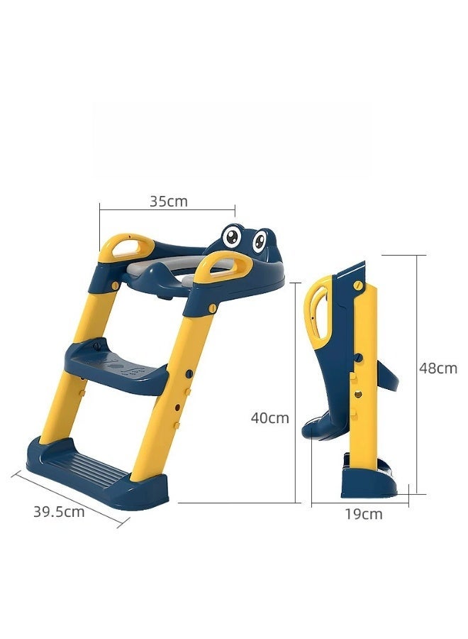 Potty Training Seat, Upgrade Toddler Toilet Seat for Kids Boys Girls, 2 in 1 Potty Training Toilet for Kids, Splash Guard Anti-Slip Pad Step Stool(Blue) - Image 3