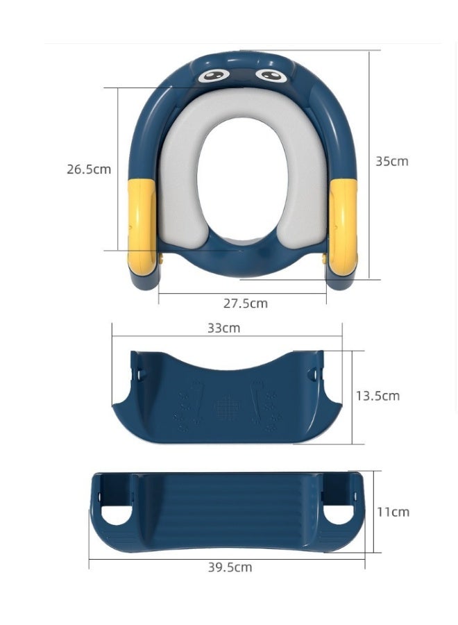 Potty Training Seat, Upgrade Toddler Toilet Seat for Kids Boys Girls, 2 in 1 Potty Training Toilet for Kids, Splash Guard Anti-Slip Pad Step Stool(Blue) - Image 4