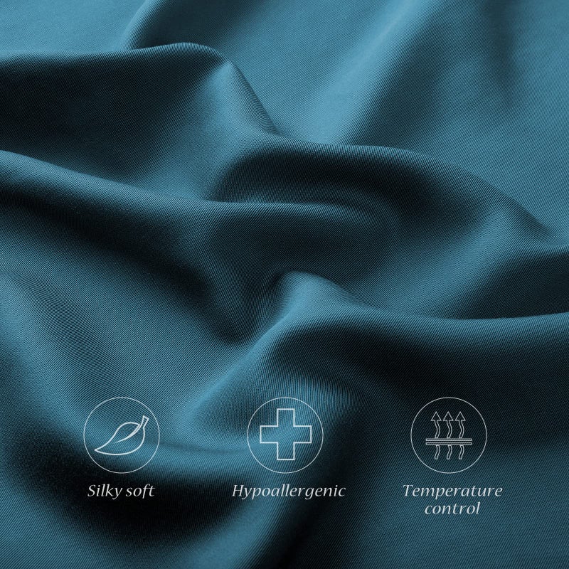 ELIBABA Cooling Bamboo Side Sleeper Pillowcase  King Size  20x36 Inches  Teal - Image 3