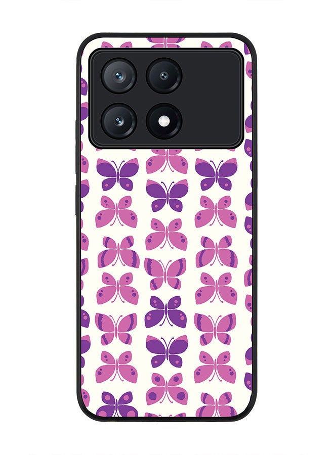 Stylizedd Rugged Black Edge Case for Xiaomi Poco X6 Pro, Slim fit Soft Case Flexible Rubber Edges Anti Drop TPU Gel Thin Cover -  Sweet Butterfly - Image 1