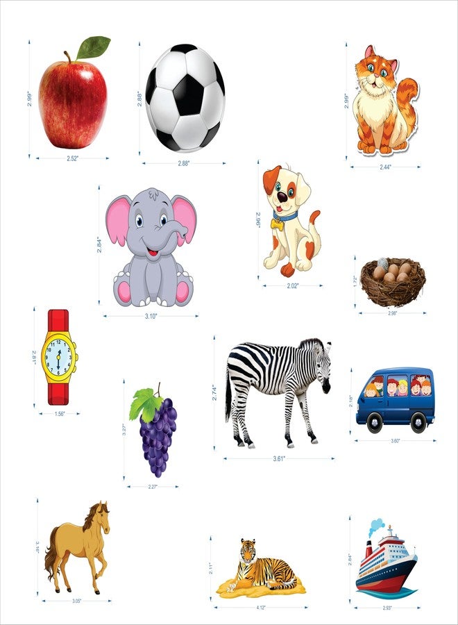 Creative Props A to Z Alphabet Cut-Outs with Matching Shapes – Educational Learning Chart for Kids (A for Apple, B for Ball, etc.) - Image 2