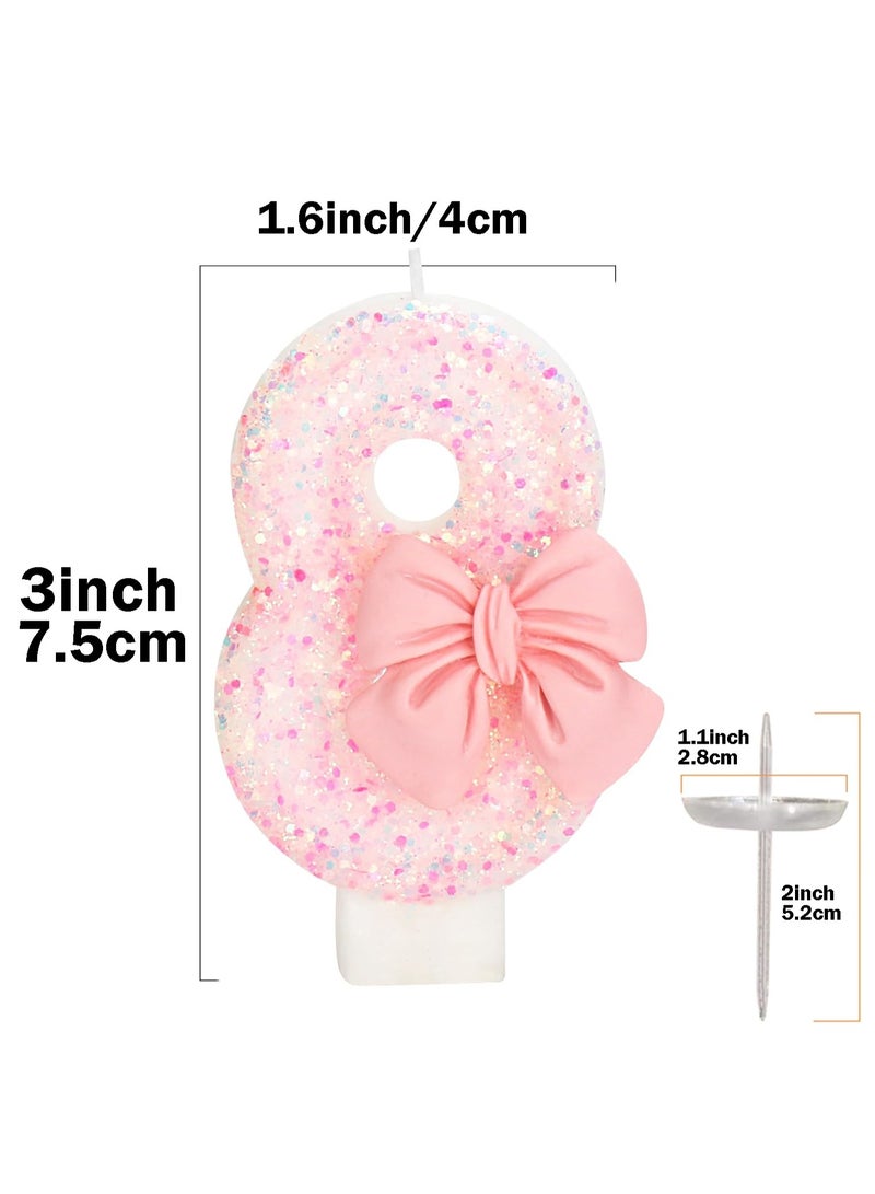 Birthday Candle for Cake , Happy Birthday Candle, Cake Topper Decoration for Birthday Party,Number 8  - Image 2