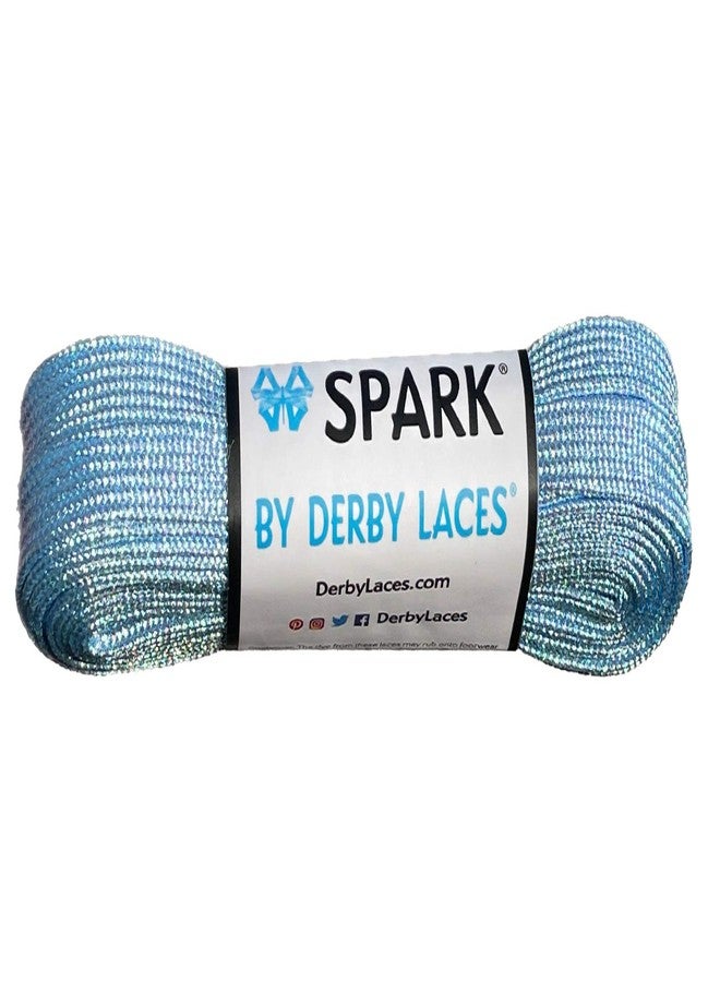 Derby Laces Sky Blue Spark Shoelace for Shoes, Skates, Boots, Roller Derby, Hockey and Ice Skates (96 Inch / 244 cm)