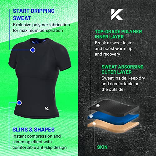 Kewlioo Womens Heat Trapping Sauna Shirt - Shaper Sweat Vest Compression Shapewear Apparel for Women - Sauna Suit Top to Sweat More & Look Great - Gym Workout Excercise Heat Shaper Shirt (Black, S) - Image 5