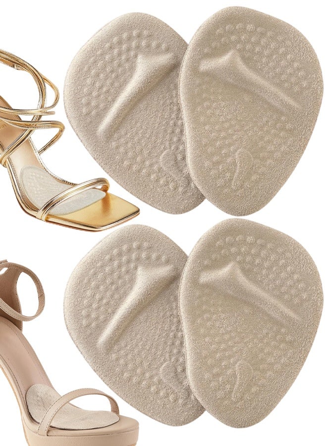 2 Pairs Ball Of Foot Cushions, For Too Big Shoe, Reduce Foot Pain, No Slip Heel Grips Liners Shoe Pads For Loose Shoe, Blisters - Image 1