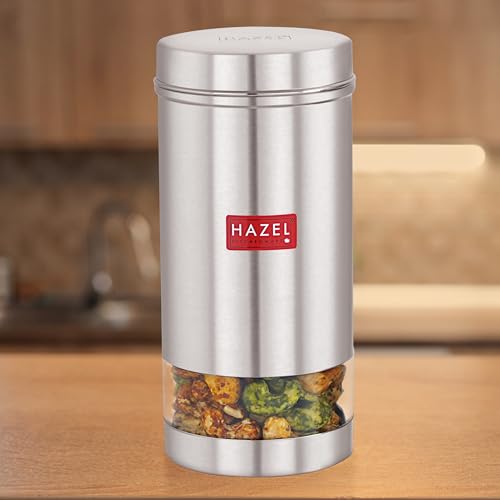 HAZEL Stainless Steel Transparent See Through Container, Silver, Set of 4, 1000 Ml - Image 5