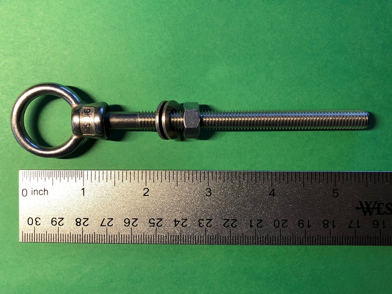 US STAINLESS Stainless Steel 316 M8 Lifting Eye Bolt 8mm x 100mm (8mm x 4") Marine Grade Pitch of 1.25 - Image 3
