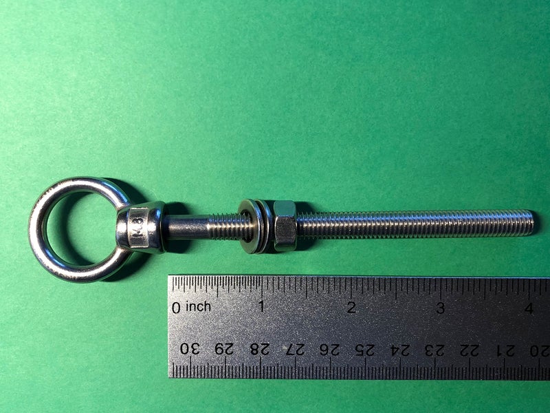 US STAINLESS Stainless Steel 316 M8 Lifting Eye Bolt 8mm x 100mm (8mm x 4") Marine Grade Pitch of 1.25 - Image 2