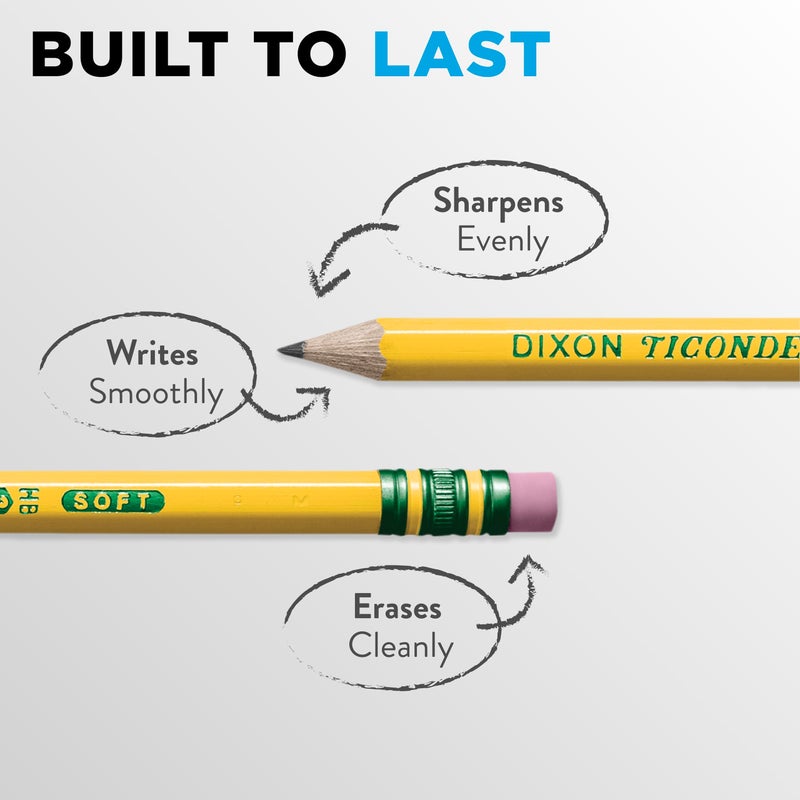 Ticonderoga Wood-Cased Pencils, Pre-Sharpened, 2 HB Soft, Yellow, 72 Count - Image 3