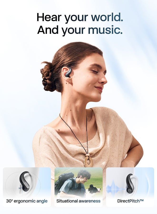 Shokz OpenFit Air 2 Open-Ear Headphones – Lightweight, Bluetooth 6.1, 36-Hour Playtime, Sweat & Water Resistant (IP55), Deep Bass, Workouts & Hiking black - Image 4