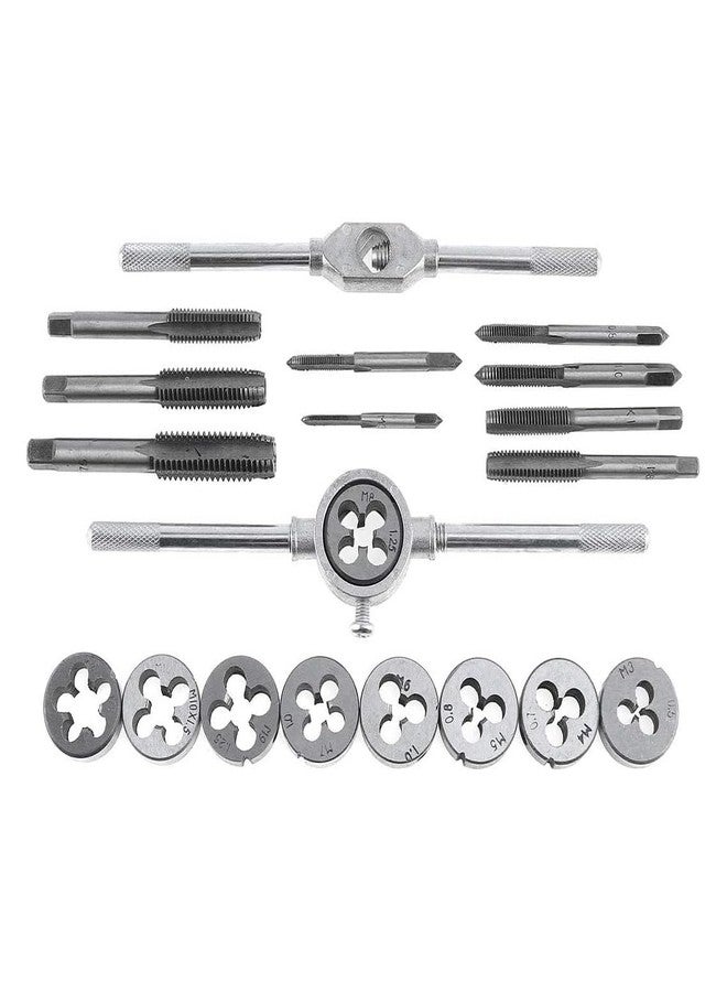 UPTODATETOOLS مجموعة أدوات UPTODATETOOLS المكونة من 20 قطعة من سبائك الصلب SAE، تتضمن أدوات لقطع الخيوط، وأدوات لقطع الخيوط القياسية المترية، وأداة لقطع الخيوط SAE، وأداة أساسية لقطع الخيوط الداخلية والخارجية. - Image 1