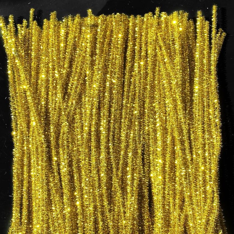 Rimobul Pipe Cleaners Craft Chenille Stems 100 Pcs Chenille Cleaners Fuzzy Sticks for DIY Art Creative Crafts Decorations, 6 mm x 12 Inch, Assorted Colors (Gold) - Image 2