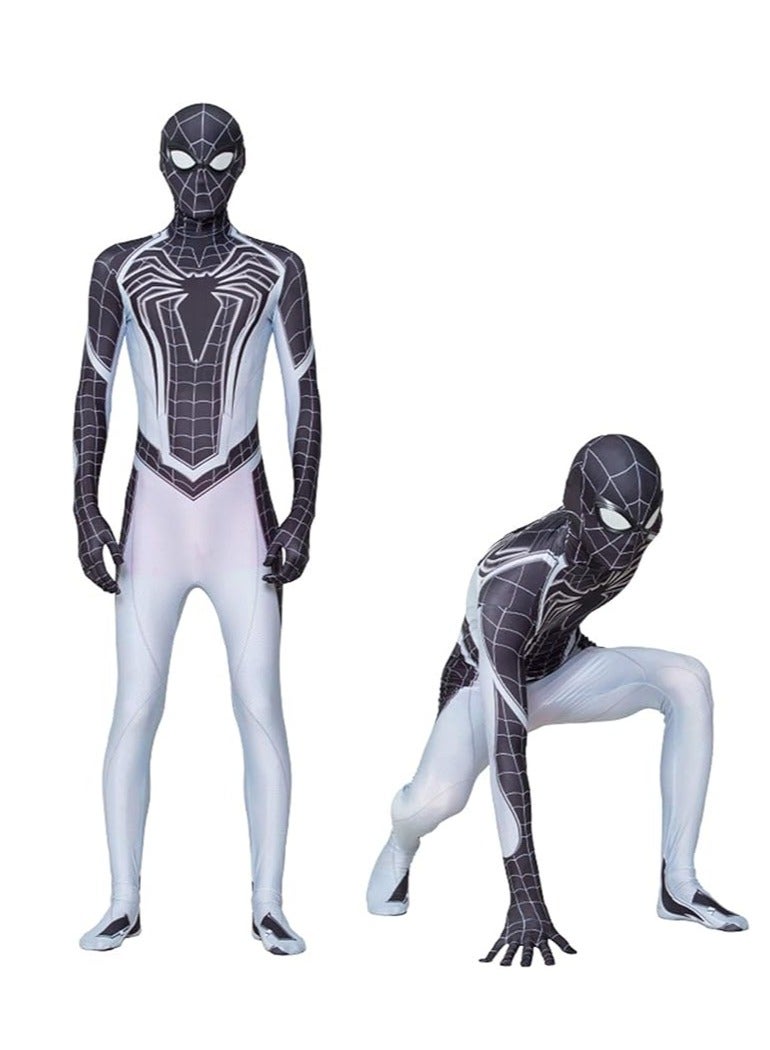 Costume Cosplay Set 3D Style Superhero Cosplay Full Body Bodysuit Spandex Jumpsuit Kids Spider-Man Dress Up (Children's Size: 110-120cm) - Image 1