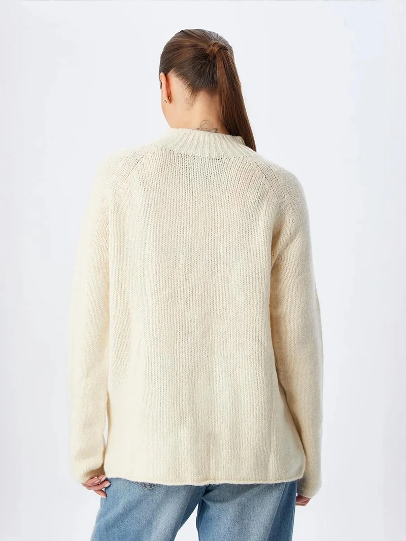 MixRay Natural Mixray Knit Half Turtleneck Sweater for Women | Best Price UAE