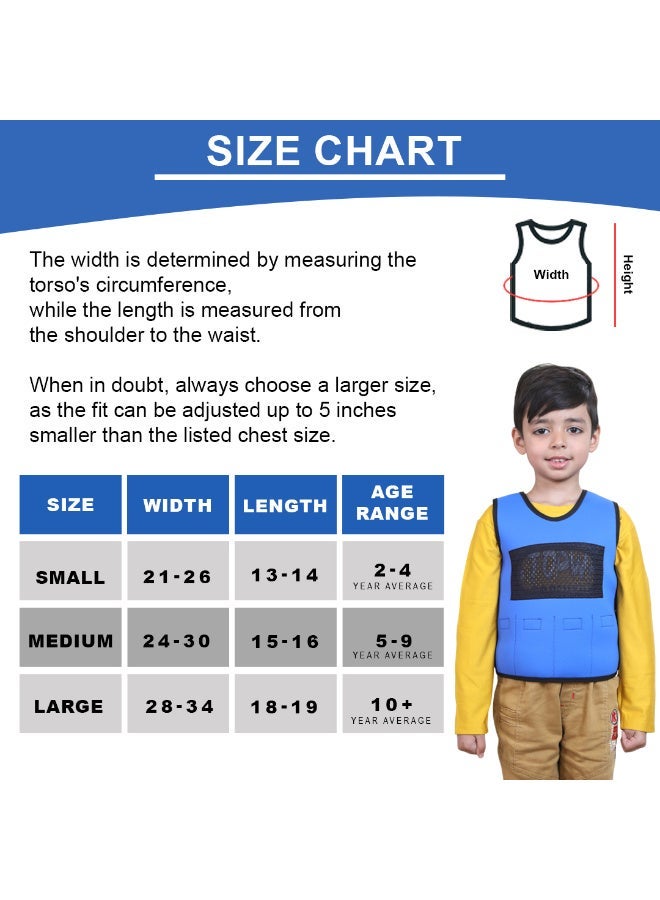 Abley's Children's Sensory Weighted Vest, Medium (5-9 Years) | For Children with Sensory Issues, Autism, ADHD | Adjustable Therapeutic Support | Compression Vest | Includes 6 Removable Weights | Blue - Image 2