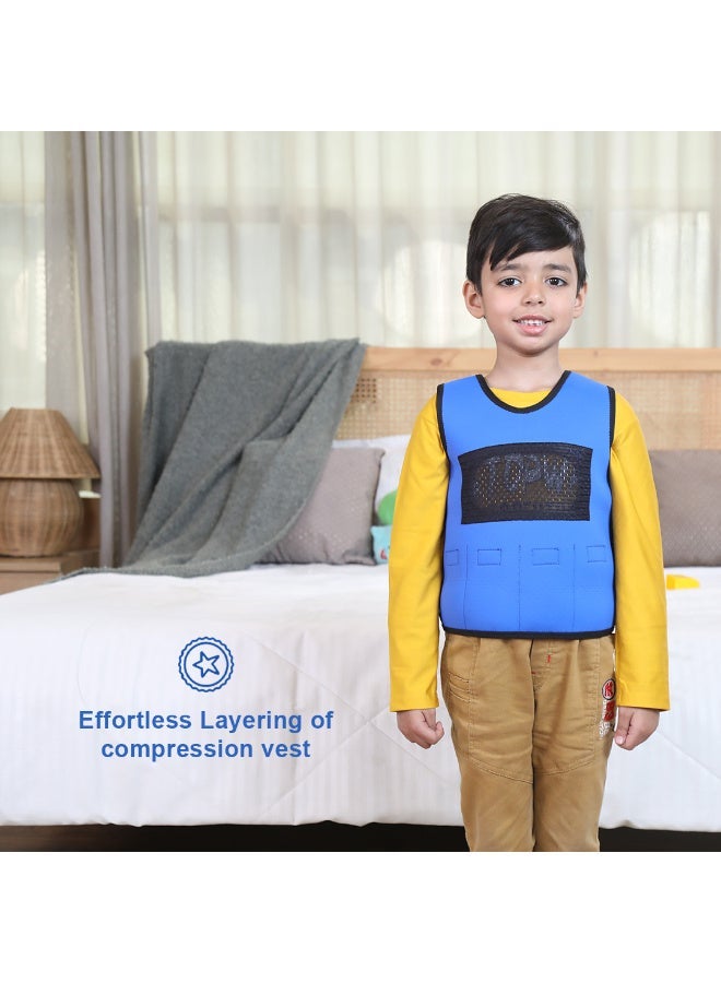 Abley's Children's Sensory Weighted Vest, Medium (5-9 Years) | For Children with Sensory Issues, Autism, ADHD | Adjustable Therapeutic Support | Compression Vest | Includes 6 Removable Weights | Blue - Image 5