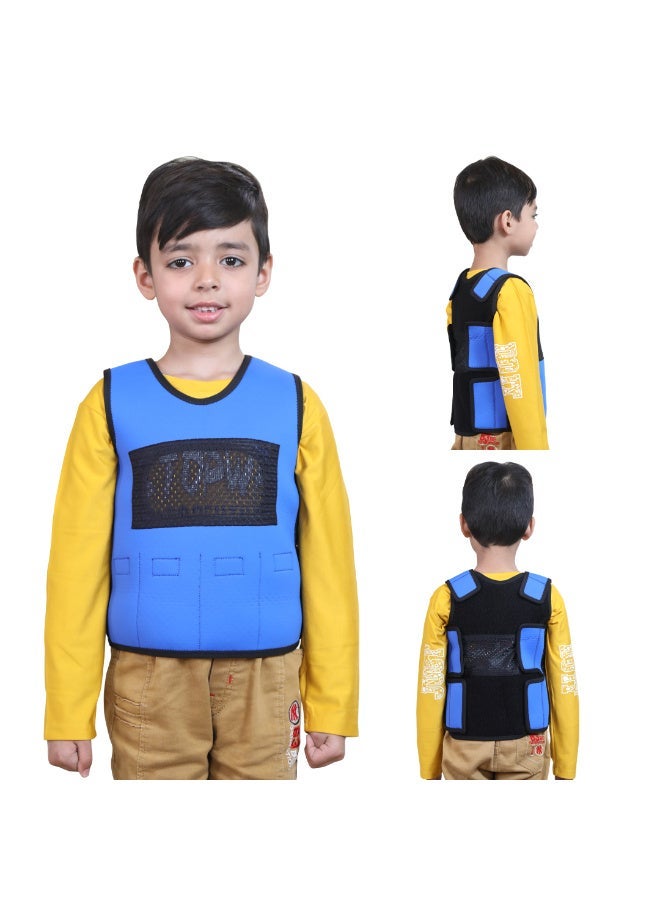 Abley's Children's Sensory Weighted Vest, Medium (5-9 Years) | For Children with Sensory Issues, Autism, ADHD | Adjustable Therapeutic Support | Compression Vest | Includes 6 Removable Weights | Blue - Image 1