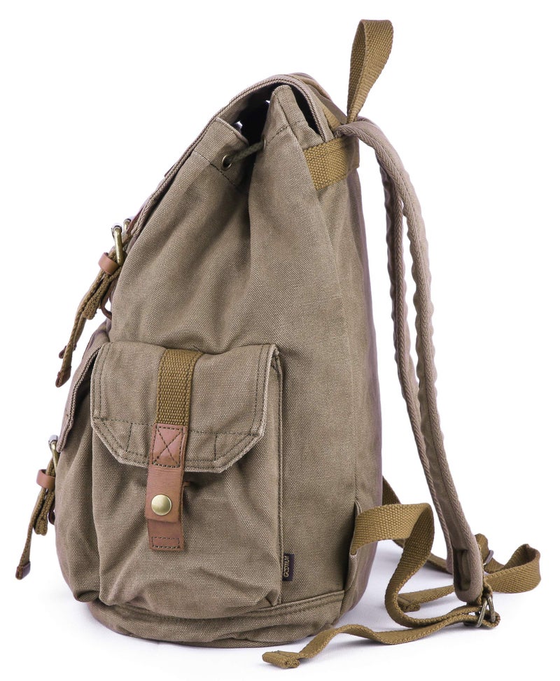 GOOTIUM 21101AMG-S Specially High Density Thick Canvas Backpack Rucksack, Field Tan, Small - Image 4